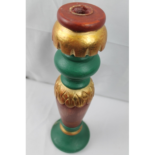 461 - Large Wooden Egyptian's Candlestick, 31 cm tall