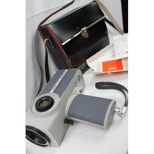 462 - Eumig C10 Super 8 Camera, Original Case, Paperwork, Equipment , Fully Working Condition