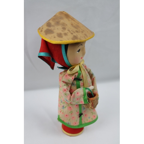 465 - Vintage Chinese Hand Made Doll, 17.5 cm tall