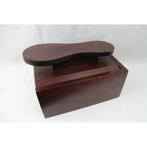 269 - Mahogany Shoe Shine Box, 22 X 13 X 15 cm