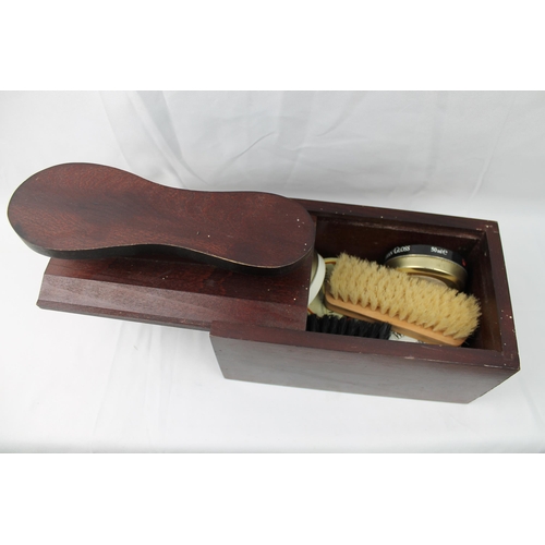 269 - Mahogany Shoe Shine Box, 22 X 13 X 15 cm