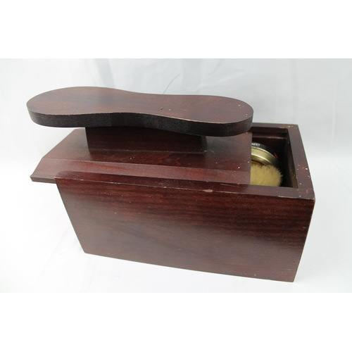 269 - Mahogany Shoe Shine Box, 22 X 13 X 15 cm