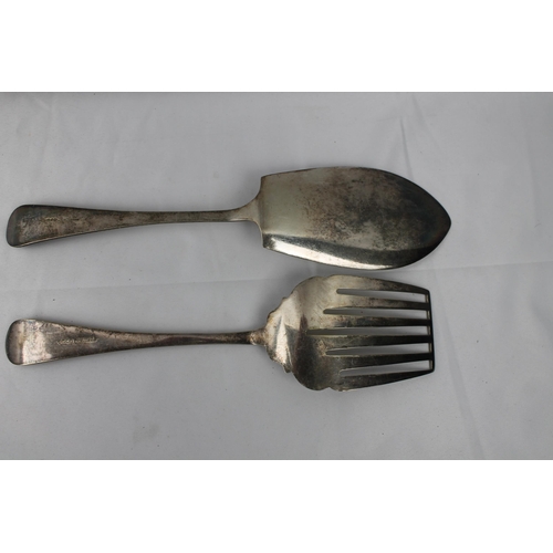 291 - Vintage John Batt & Co. , Sheffield, Silver Plated Fish Servers, 26 cm