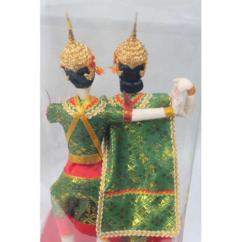 471 - Vintage Thai Dancer Statue Doll Sculpture in original box, 25 cm tall