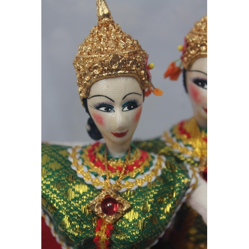 471 - Vintage Thai Dancer Statue Doll Sculpture in original box, 25 cm tall