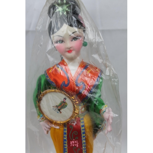 473 - Vintage Asian Geisha Cloth Fabric Doll, 28 cm tall