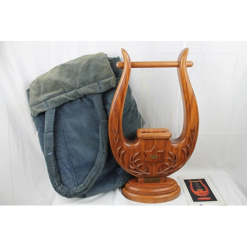 491 - Kinnor Davidic Harp,Early 19th. Century with Stand and Case, 59 cm tall, . Need just new strings, ot... 