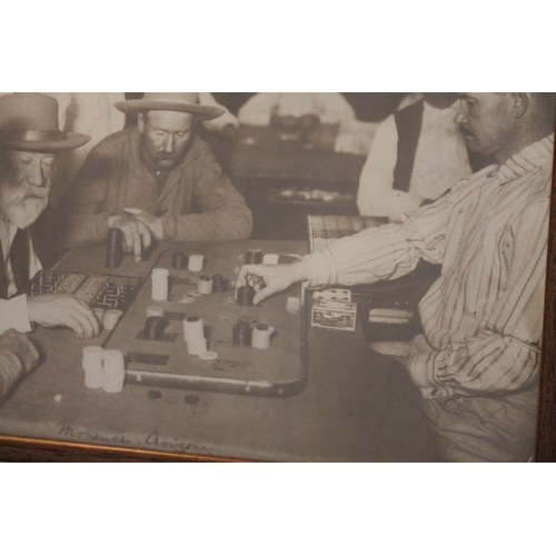 497 - Saloon Gambling Framed picture, 15'' x 12'' inches , 38 x 31cm