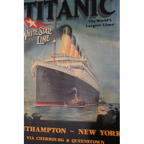 512 - Vintage Titanic Poster on Board, 780mm x 540mm