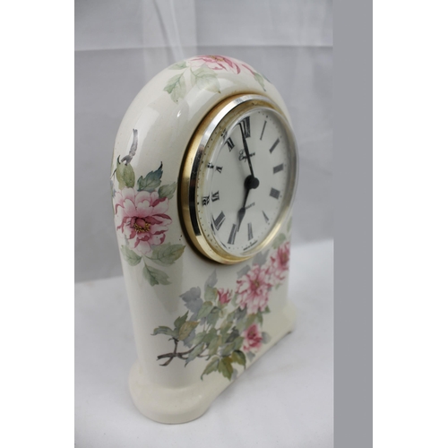 59 - Large Emperor Porcelain Mantle Clock , Quartz, 24 X 16 cm
