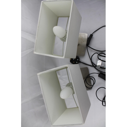 16 - Two Bed Side Table Lamps, 34 cm tall