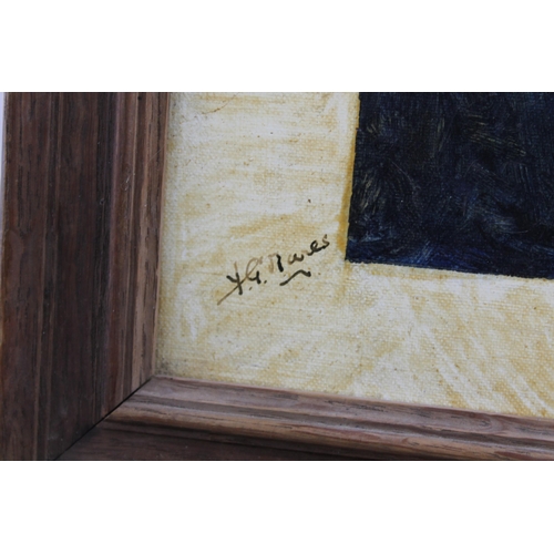 19 - Winston Churchill Painting, Oil on Board, 37 x 32 cm