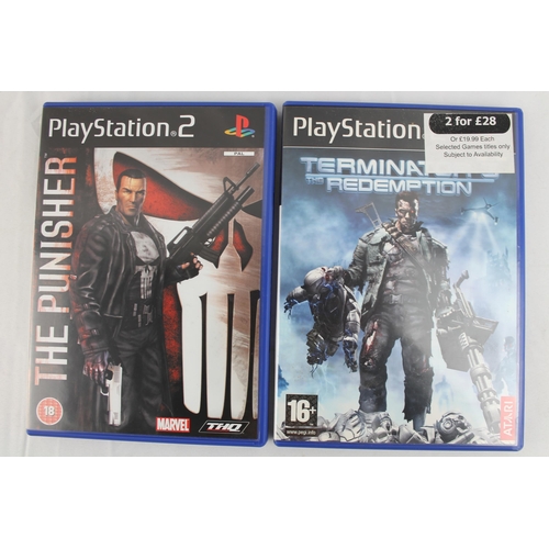 8 - Play Station 2, Games, Terminator The Redemption and a The Punisher , all in Mint Condition