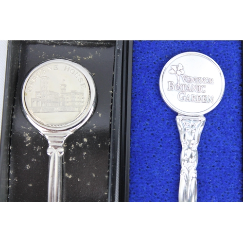 240 - Four Vintage Silver Plated Spoons, Highcliffe Castle, Osborne House, Clumber Park, Ventnor Botanic G... 