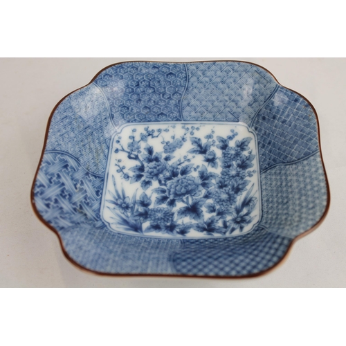 92 - De Huê 19th Century China to Vietnam Porcelain Bowl Blue and White Flowers, SIgned, 14 x 12.5 cm