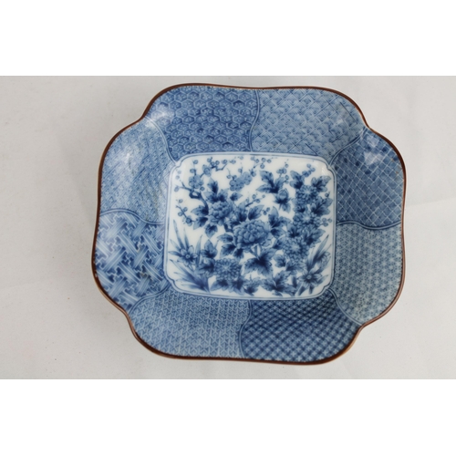 92 - De Huê 19th Century China to Vietnam Porcelain Bowl Blue and White Flowers, SIgned, 14 x 12.5 cm