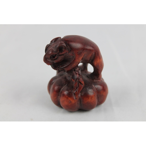 13 - Netsuke
Japanese Carved Wooden Netsuke Comprising Model of a Mouse 4.5 x 5.5cm