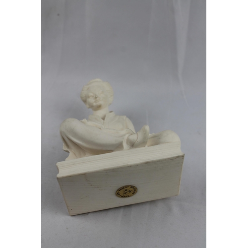 16 - A Giannelli
Alabaster Resin Sculpture Asian Woman Playing Instrument 17cm height