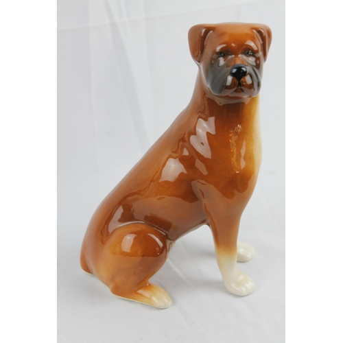 19 - Boxer Dog
A Ceramic Boxer Dog Figurine  Tan Colour Sitting On Haunches 20.5cm height