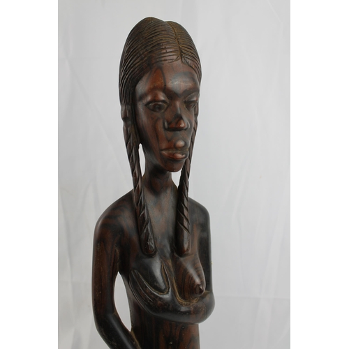 36 - African Vintage Kneeing Woman Sculpture 51.5cm height