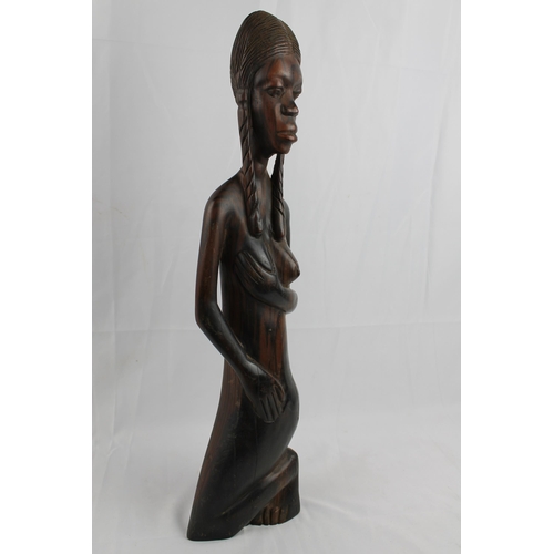 36 - African Vintage Kneeing Woman Sculpture 51.5cm height