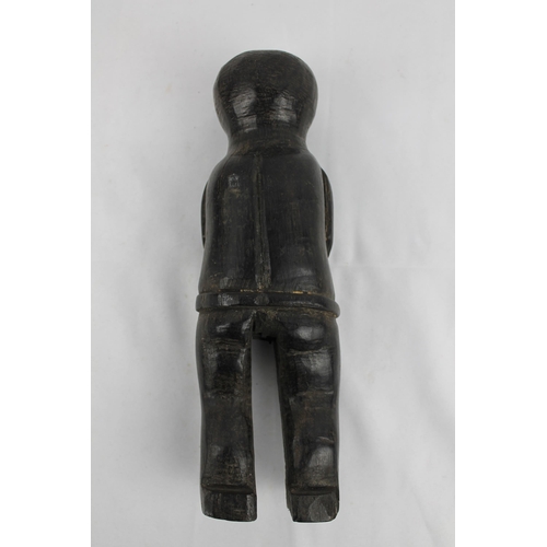 40 - Ethnic African Vintage Hand Crafted Ebony Standing Figure of a Man 24cm height