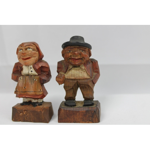 68 - Two Vintage Hand Carved Wooden Figurines