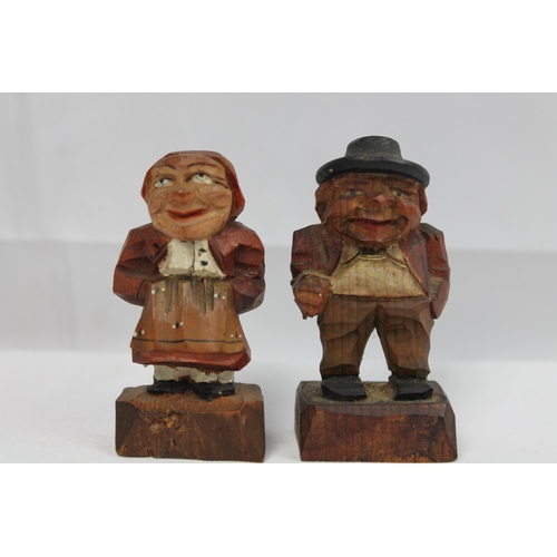 68 - Two Vintage Hand Carved Wooden Figurines