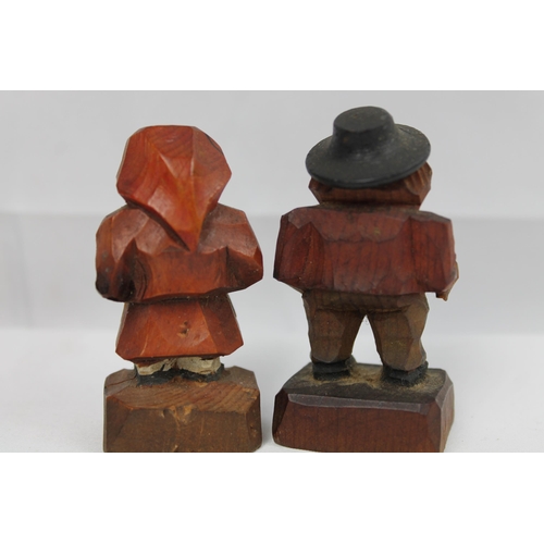 68 - Two Vintage Hand Carved Wooden Figurines