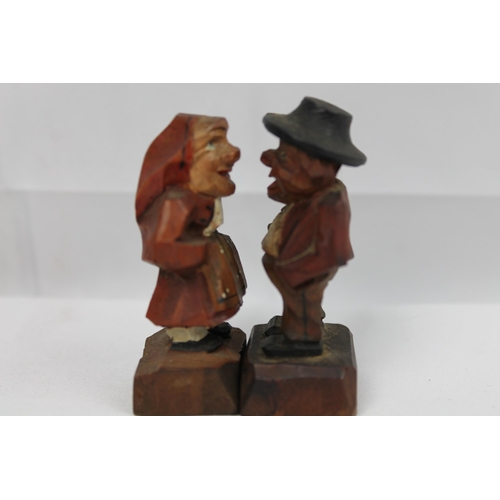 68 - Two Vintage Hand Carved Wooden Figurines