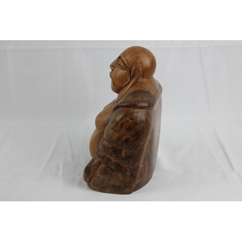 81 - Wooden Hand Carved Buddha 19.5cm height