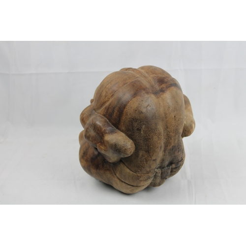 84 - Weeping Buddha Hand Craved Wood Sculpture 21cm height