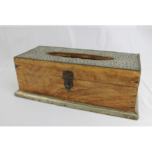 116 - Vintage Hand Carved Solid Wooden Tissue Box Holder