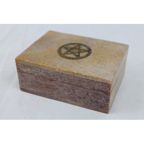 118 - Marble Soap Stone Vintage Handmade Box