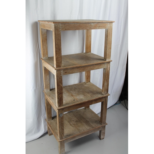 123 - Vintage Handmade Solid Hardwood Shelves 124cm height x 56cm x 39cm