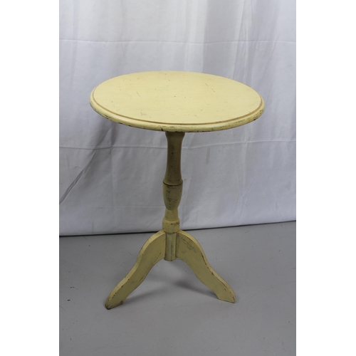 126 - Vintage Hand Painted Side Table 62.5cm height 45cm in diameter