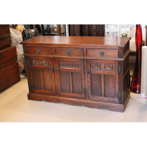 106 - Sideboard Old Charm Furniture wood Bros Vintage Oak 52.5 Inches x 28 Inches Tall x 19 Inches