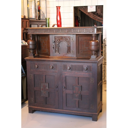 107 - Antique Renaissance / Gothic Buffet in Perfect Condition, With Keys and Secret Socket, 57'' Tall, ( ... 