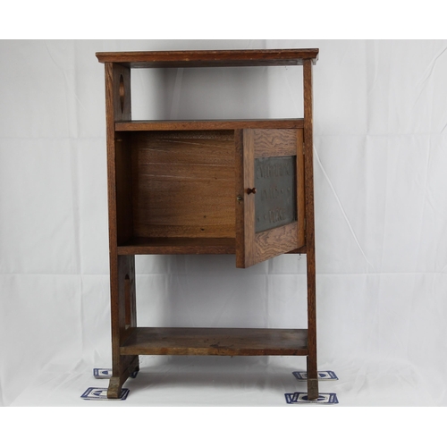 109 - Antique Cupboard With Moto, 30.5'' Inches Tall, Top desk 19.5'' Inches x 10.5'' Inches