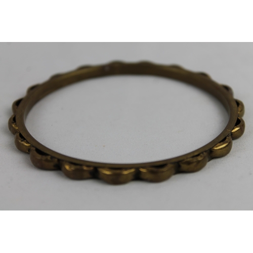 134 - Bracelet Vintage Duo Layered Brass Bangle with Scalloped Details