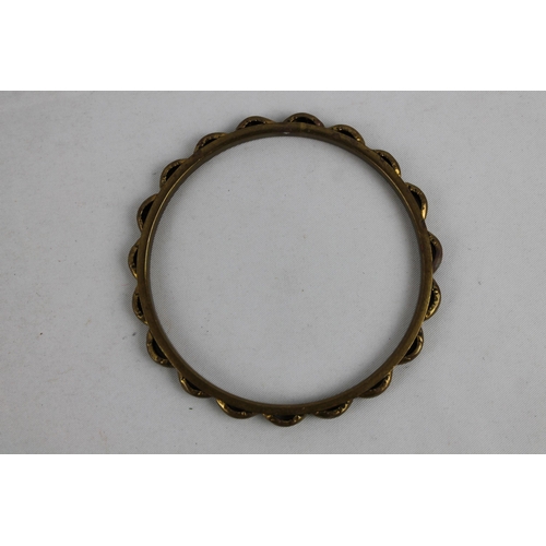 134 - Bracelet Vintage Duo Layered Brass Bangle with Scalloped Details