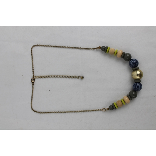 152 - Long Big Bead Statement Necklace