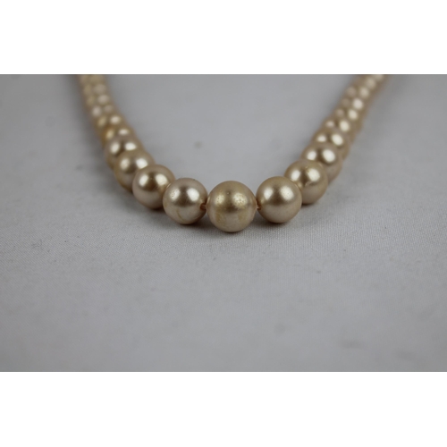 159 - Gold/Champagne Colour Pearl Necklace