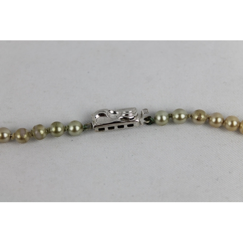 159 - Gold/Champagne Colour Pearl Necklace