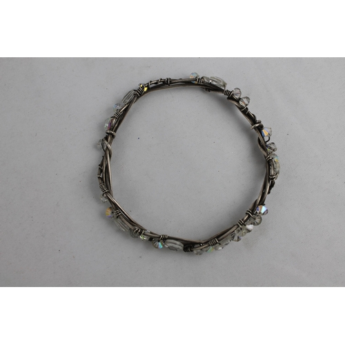 160 - Taupe Crystal Bracelet