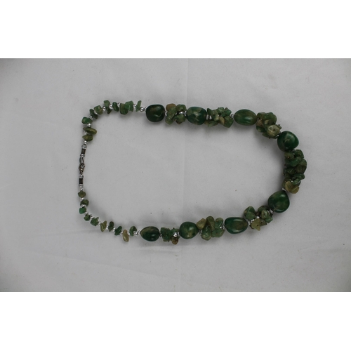 166 - Green Gemstone Necklace