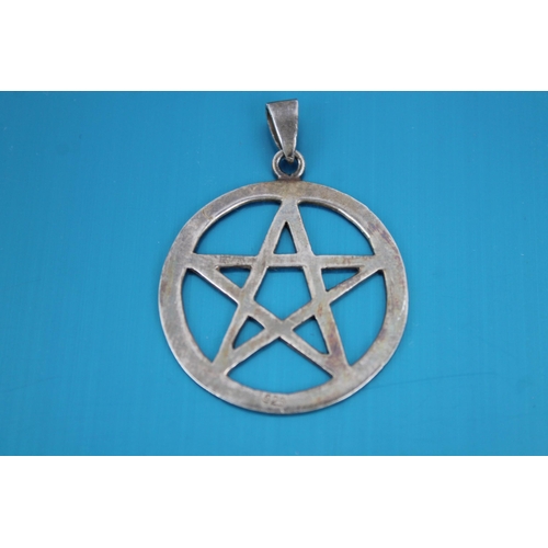 172 - Handmade Pentagram Circle Solid Moroccan Pendant Star Devil Satan Rock