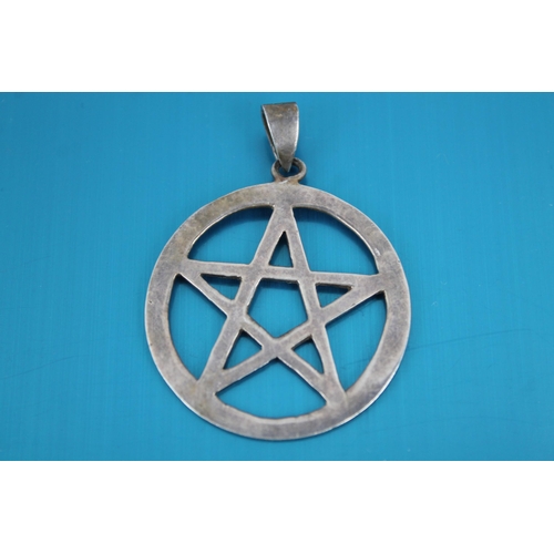 172 - Handmade Pentagram Circle Solid Moroccan Pendant Star Devil Satan Rock