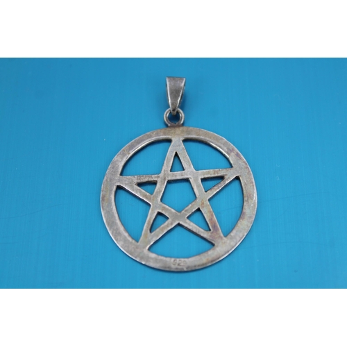 172 - Handmade Pentagram Circle Solid Moroccan Pendant Star Devil Satan Rock