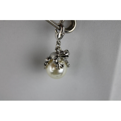 176 - Silver Frog on Pearl Pendant